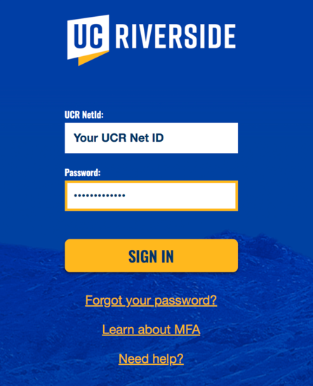 UCR Net ID CAS login