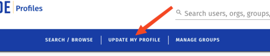 UCR Profiles Update My Profile Link Example